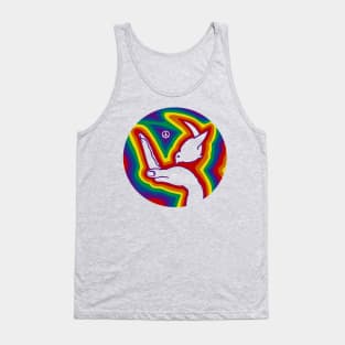 Rainbow Peace Dove Tank Top